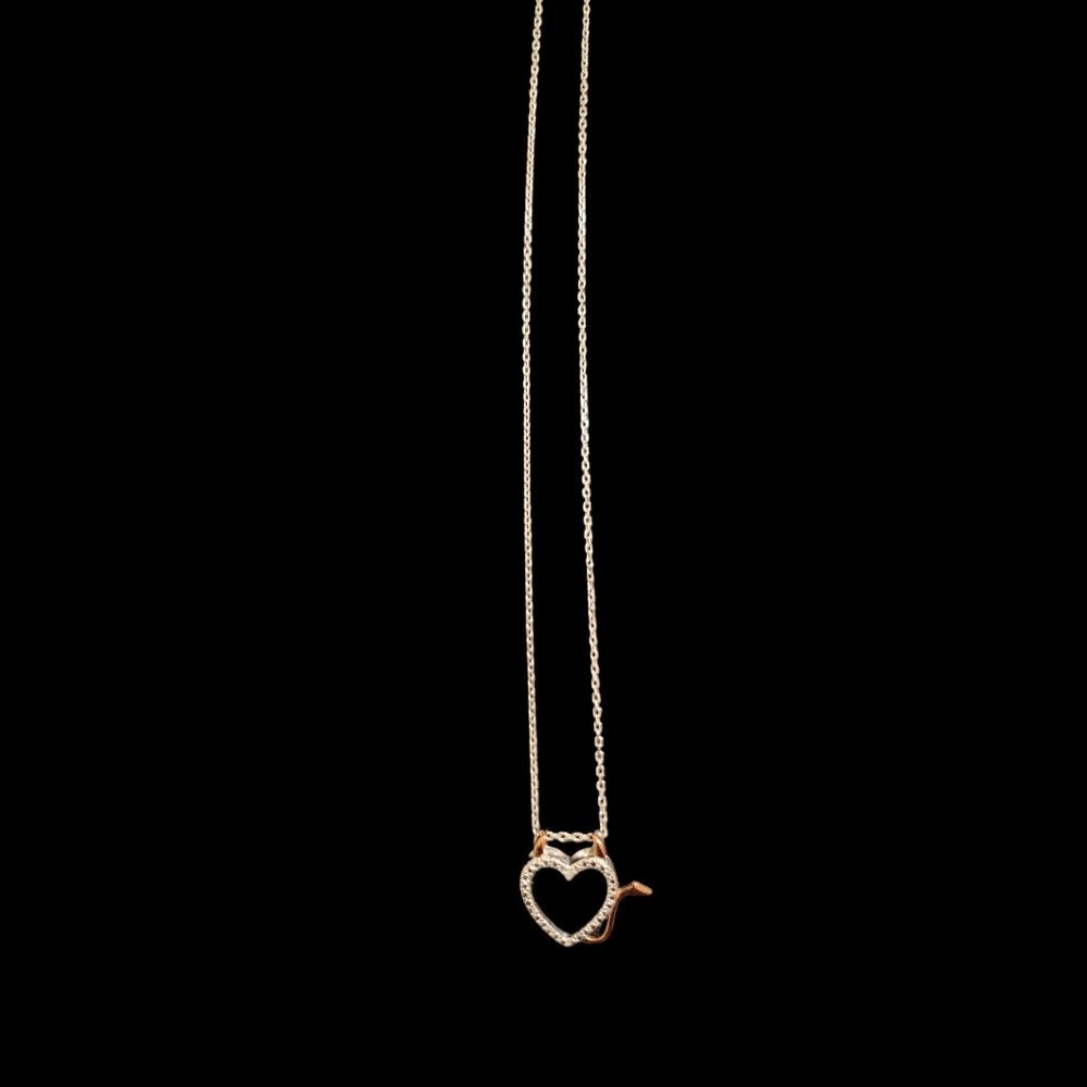 Diamond Accent Devil Heart Pendant Necklace